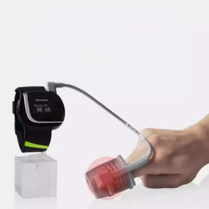 Nutrivibe Smart Oximeter Bracelet tracks heart rate, blood oxygen, sleep quality, and breathing patterns with Bluetooth connectivity for real-time monitoring.