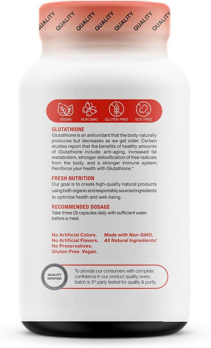 NUTRIVIBE Glutathione Capsules promote antioxidant protection, skin radiance, and overall wellness with natural daily support.