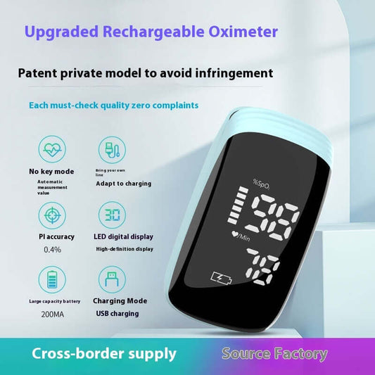 Nutrivibe Rechargeable Finger Clip Pulse Oximeter provides fast and accurate measurement of blood oxygen levels and heart rate, suitable for home or clinical use.