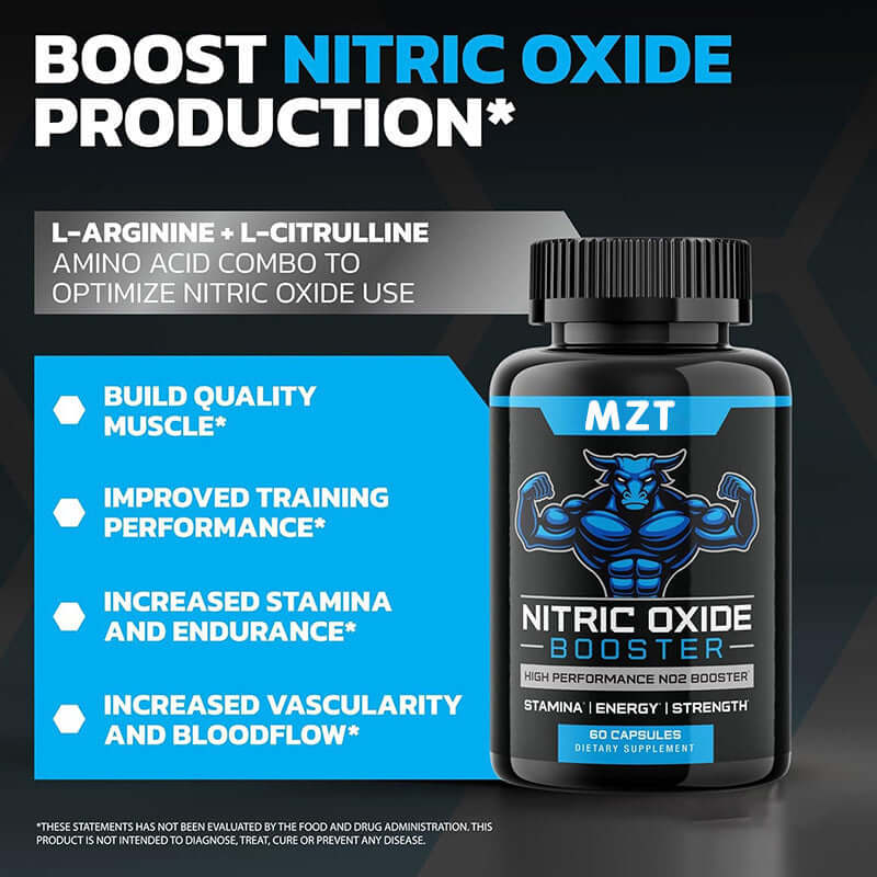NUTRIVIBE Nitric Oxide Capsules designed to enhance energy, stamina, and circulation for optimal workout performance.