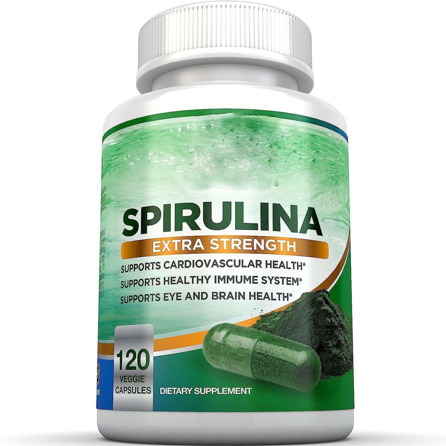 NUTRIVIBE Spirulina Capsules provide natural energy, detox support, and daily nutrition with 120 powerful superfood capsules.
