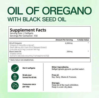 NUTRIVIBE Oregano Oil Soft Capsules support immunity and wellness with 300 easy-to-take soft capsules daily.