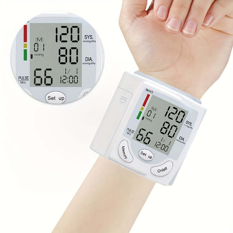 Nutrivibe Wrist Blood Pressure Monitor provides accurate and convenient measurement of blood pressure and heart rate with an easy-to-use wrist device.
