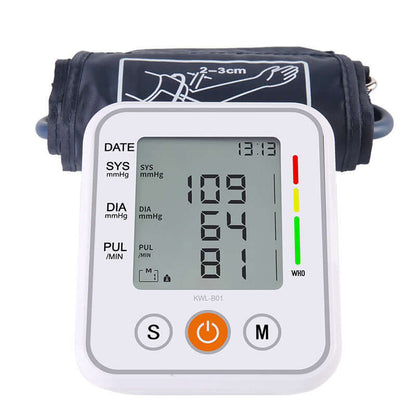 Nutrivibe Upper Arm Blood Pressure Monitor provides accurate and convenient home measurement of systolic and diastolic blood pressure and pulse rate.
