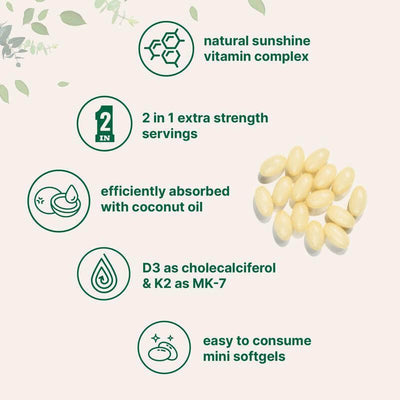NUTRIVIBE K2 Soft Capsules support calcium absorption, bone strength & heart health. Get 180 high-absorption tablets with NUTRIVIBE’s trusted formula.