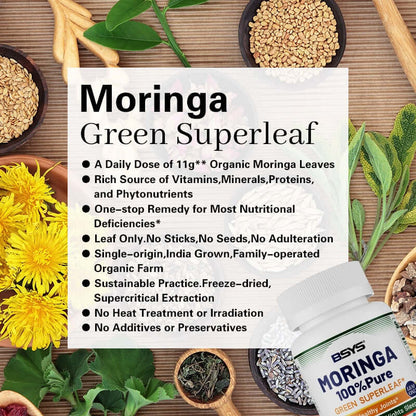 NUTRIVIBE Moringa Capsules provide antioxidant support, blood sugar balance, heart health, immune boost, and natural defense with daily superfood nutrition.