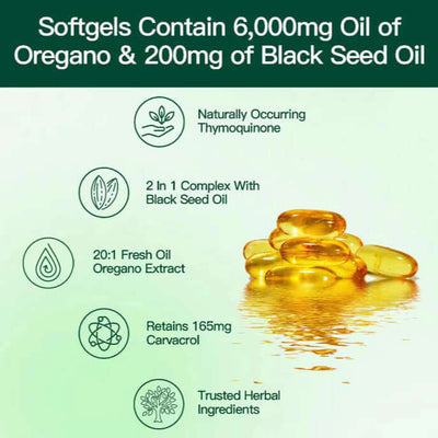 NUTRIVIBE Oregano Oil Soft Capsules support immunity and wellness with 300 easy-to-take soft capsules daily.