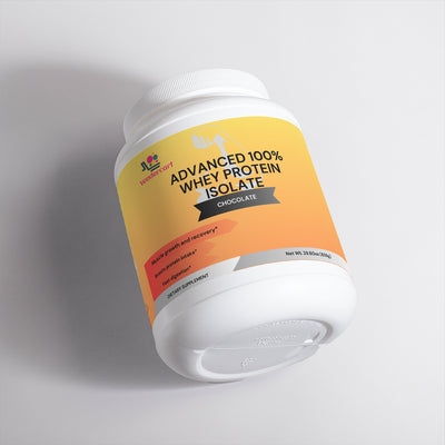 NUTRIVIBE Advanced Whey Protein Isolate supports muscle growth, recovery, and overall wellness with high-quality protein in a 29.6 OZ container.