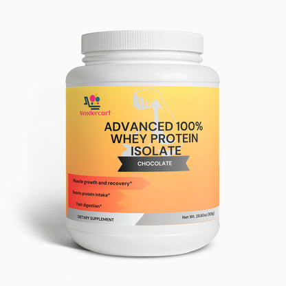 NUTRIVIBE Advanced Whey Protein Isolate supports muscle growth, recovery, and overall wellness with high-quality protein in a 29.6 OZ container.