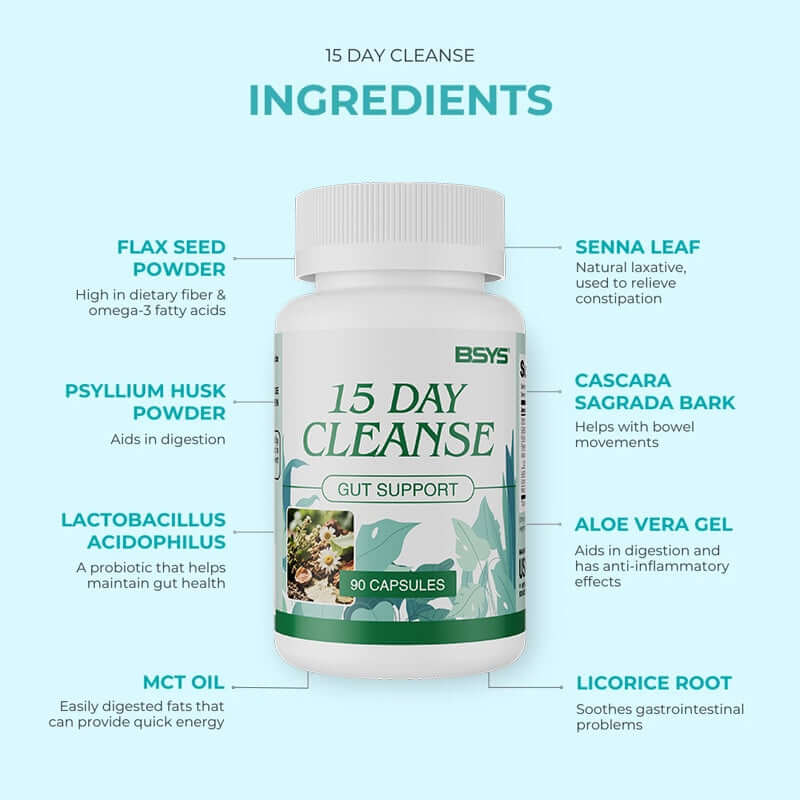 NUTRIVIBE BSYS Intestinal Cleanse Capsules support gut health, promote regular bowel movements, and aid daily digestive detox.